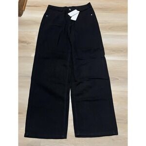 NWT‎ Shein Women's DAZY Black Denim Jeans Pants Wide Leg XL
